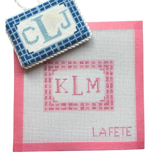 Plaid Ornament Hand Painted Needlepoint Canvas