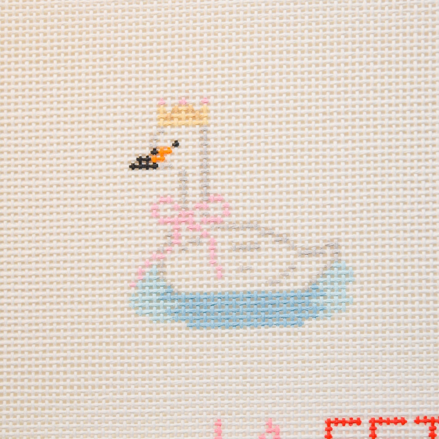 Party Animals - Swan Hand Painted Needlepoint Canvas