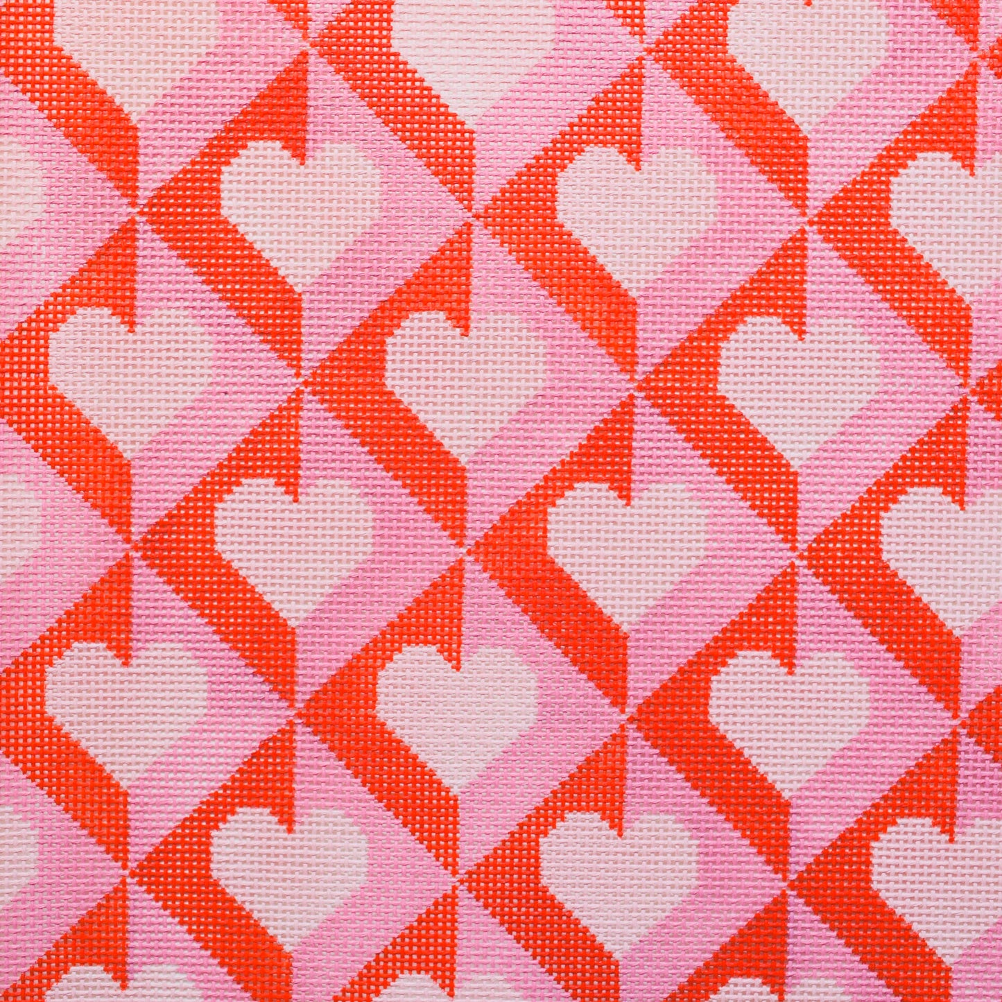 Red Heart Pillow Hand Painted Needlepoint Canvas - Valentine's Day Collection