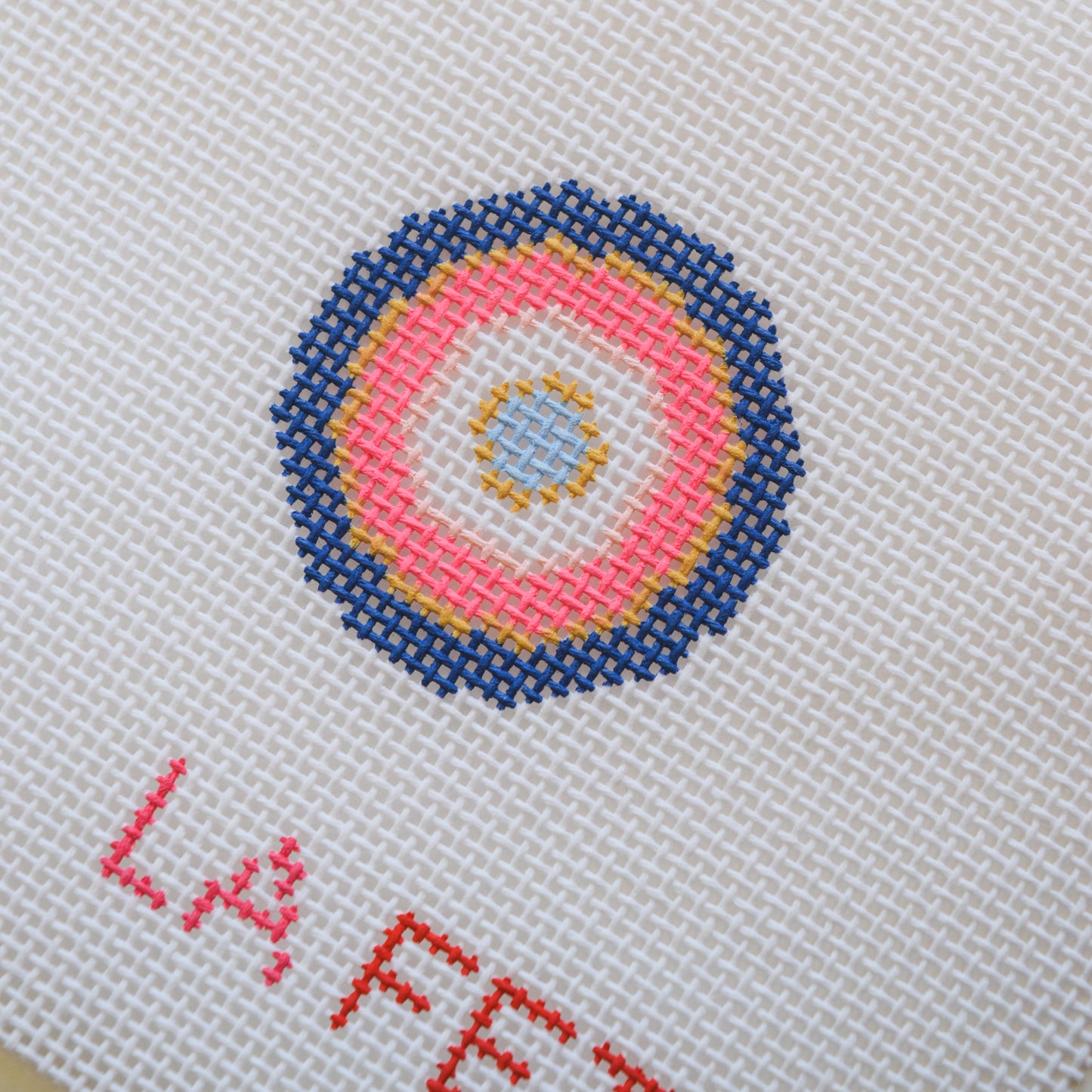 Mini Evil Eye Hand Painted Needlepoint Canvas