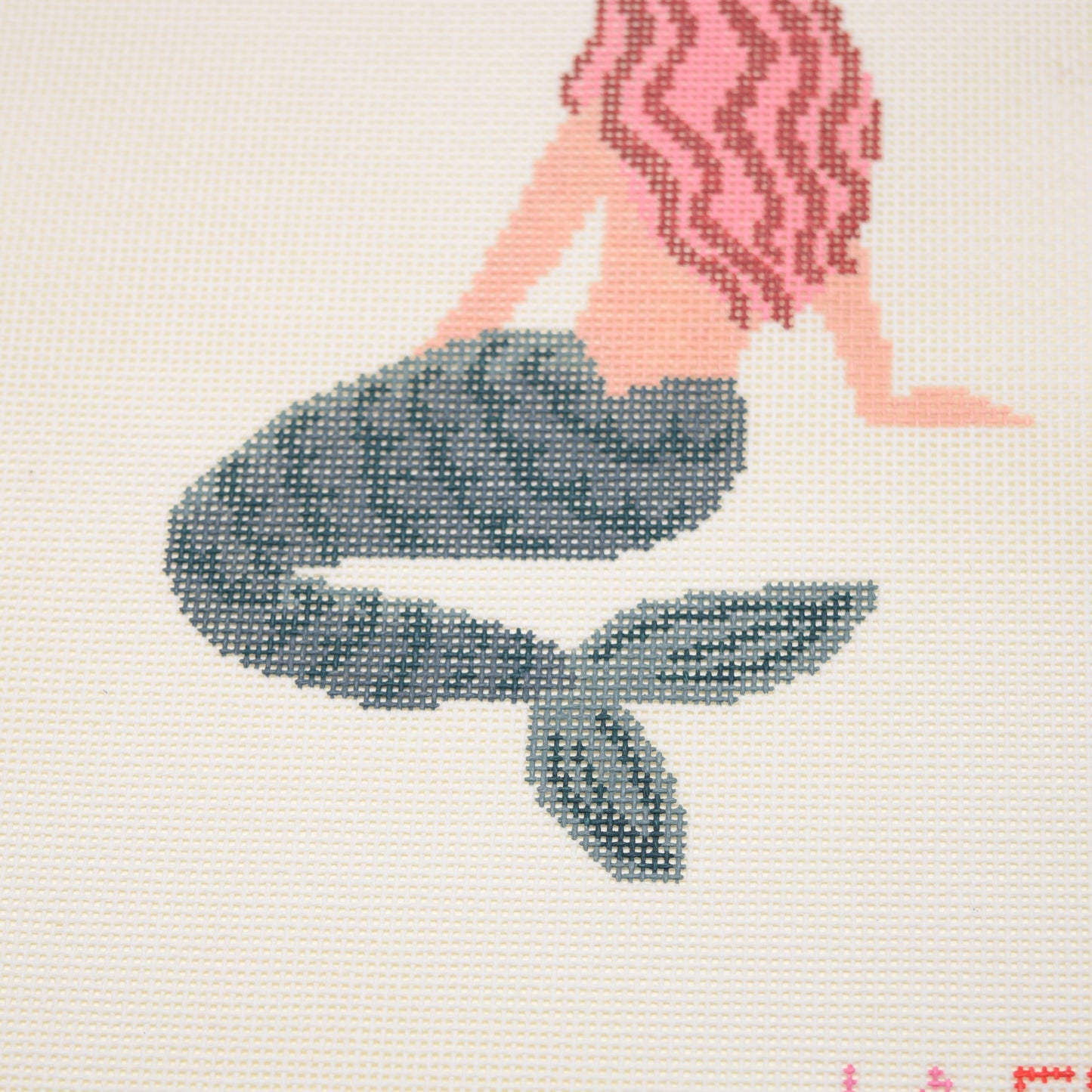 Smaller Mermaid Hand Painted Needlepoint Canvas