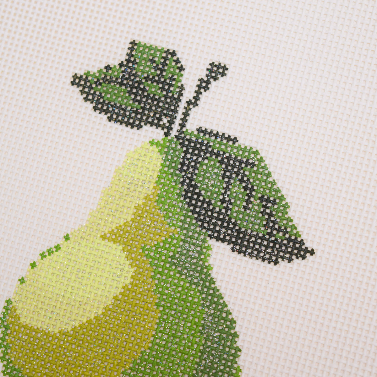 Fruit Gems Pear Hand Painted Needlepoint Canvas