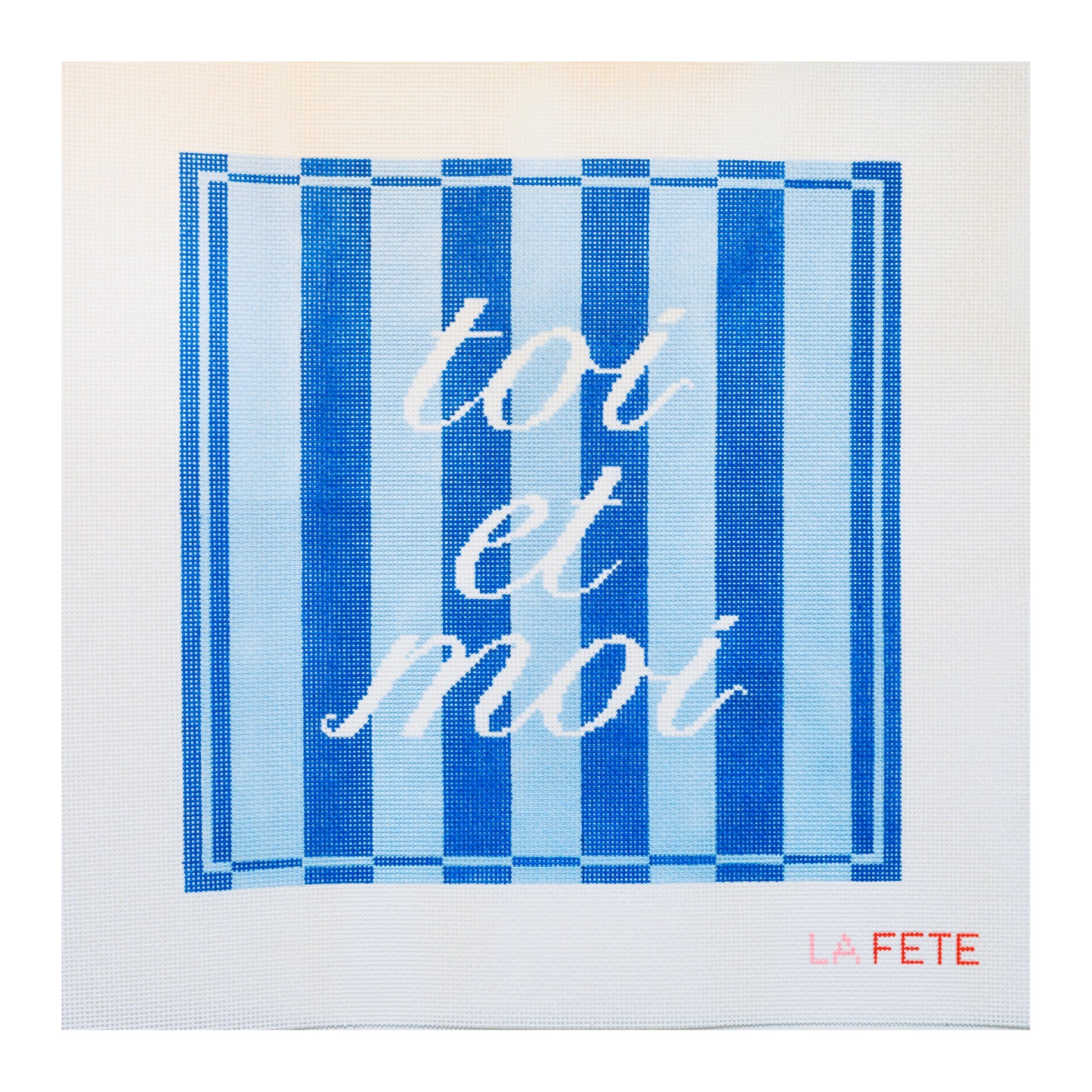 'Toi Et Moi' Pillow Hand Painted Needlepoint Canvas - Valentine's Day Collection