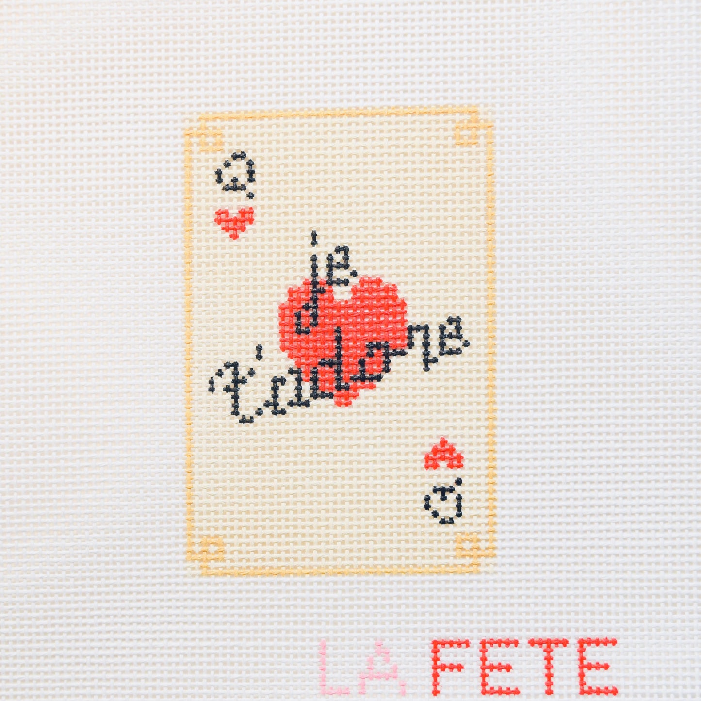 Le T'adore Card Hand Painted Needlepoint Canvas - Valentine's Day Collection