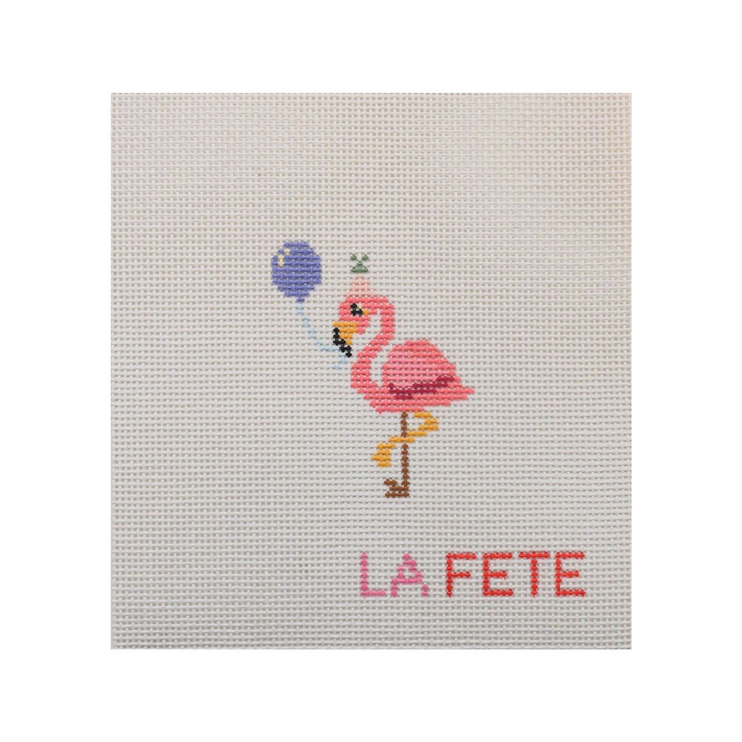 Party Animals - Flamingo Hand Painted Needlepoint Canvas