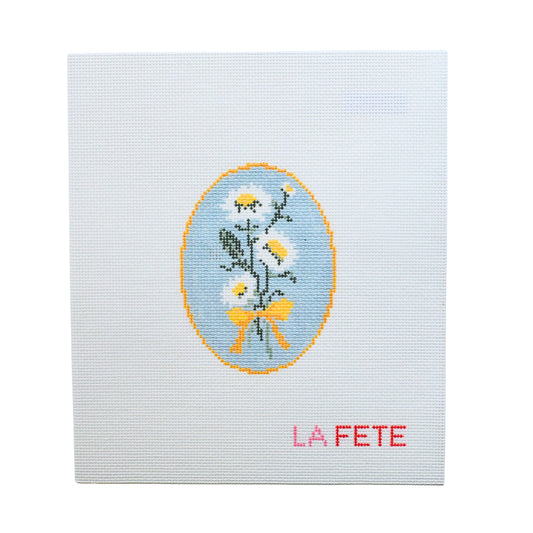 5th Year Anniversary Daisies Flower Series  Hand Painted Needlepoint Canvas