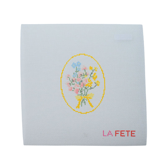 Spring Floral Cameo Hand Painted Needlepoint Canvas