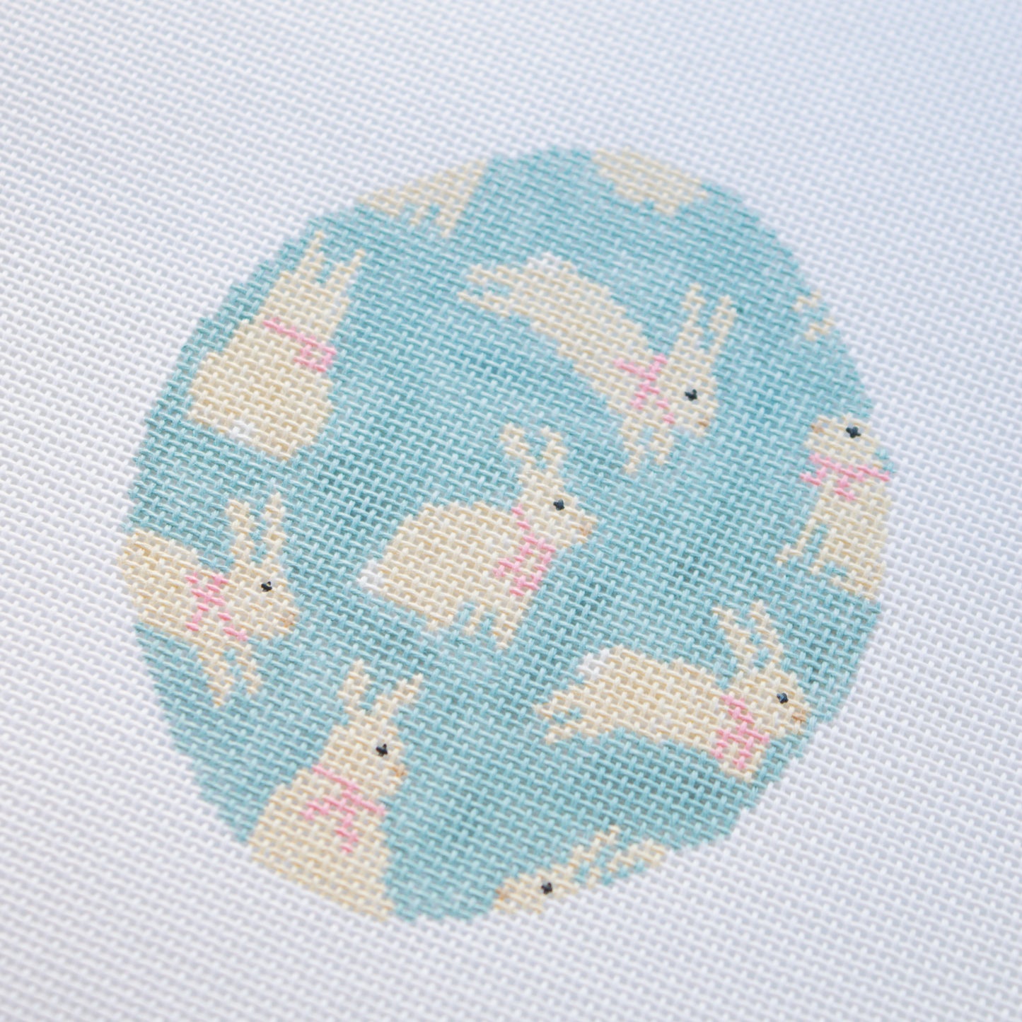 Bouncing Bunnies Hand Painted Needlepoint Canvas