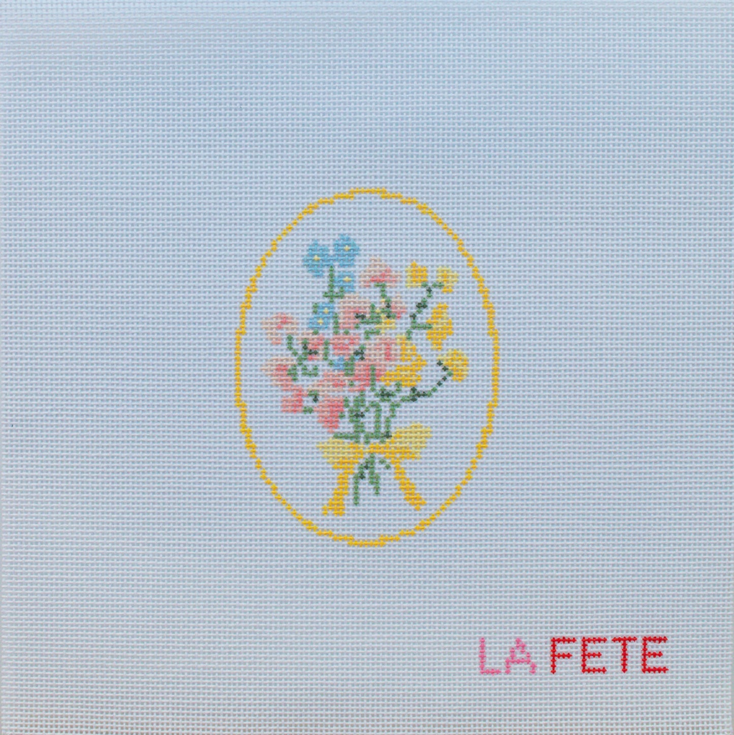 Spring Floral Cameo Needlepoint Canvas