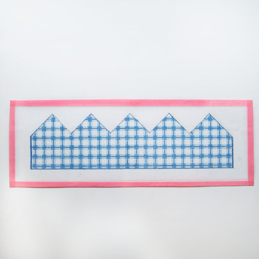 Gingham Birthday Crown Hand Painted Needlepoint Canvas