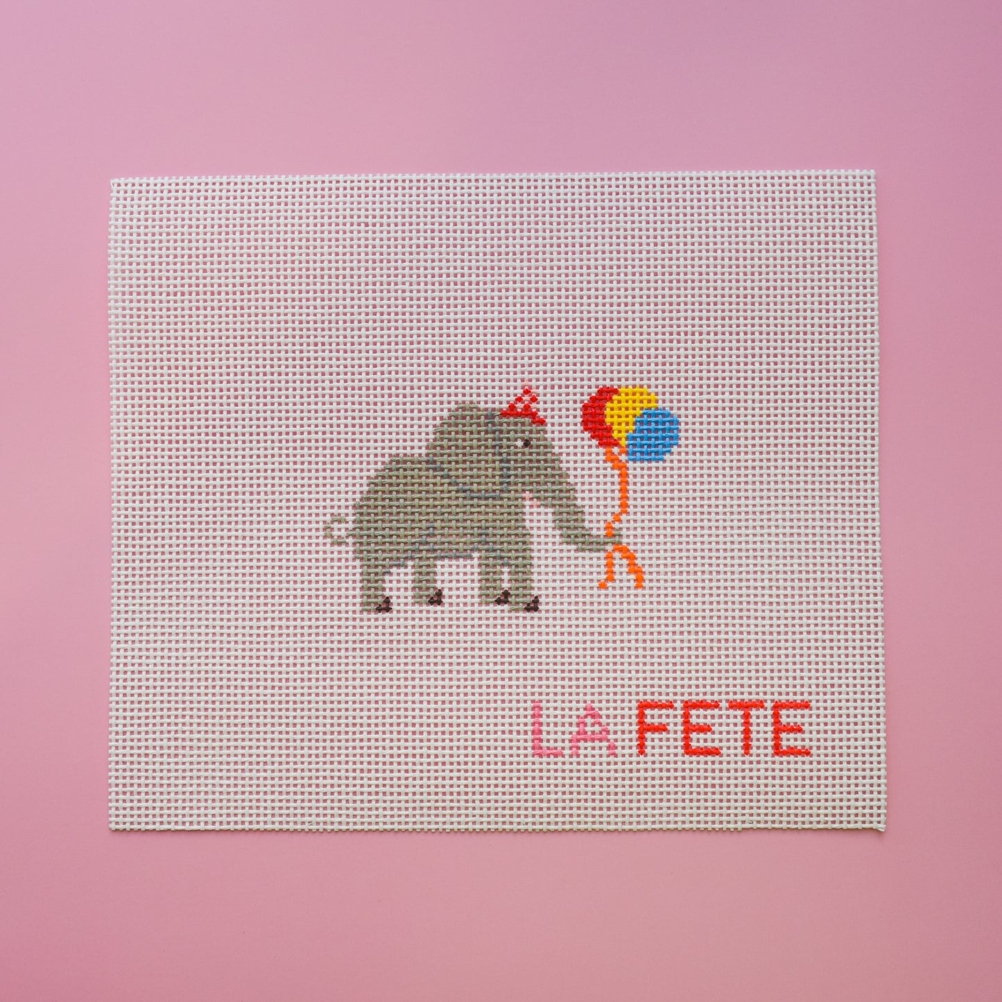 Party Animals - Elephant Needlepoint Canvas