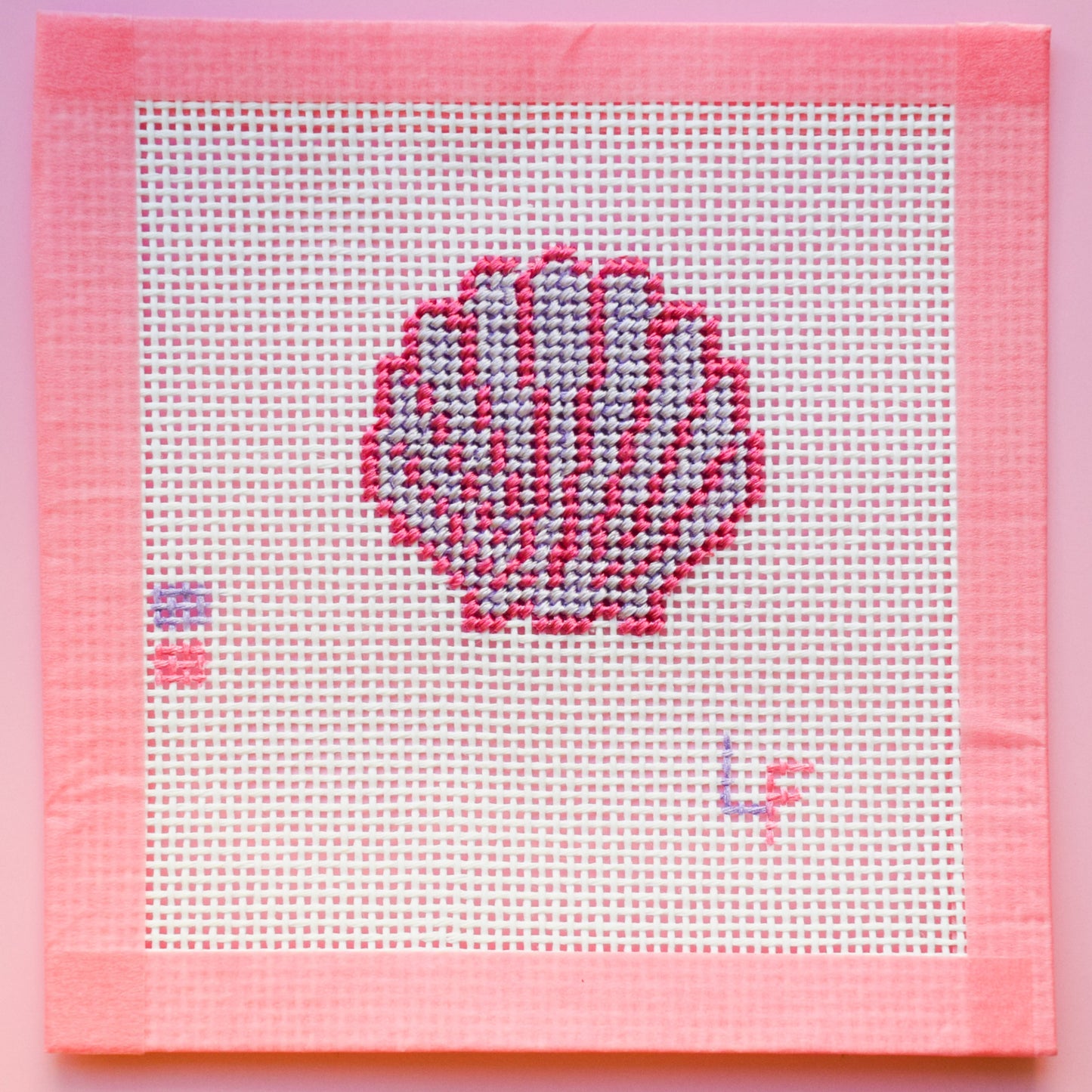 Glitter Seashell Hand Painted Needlepoint Canvas