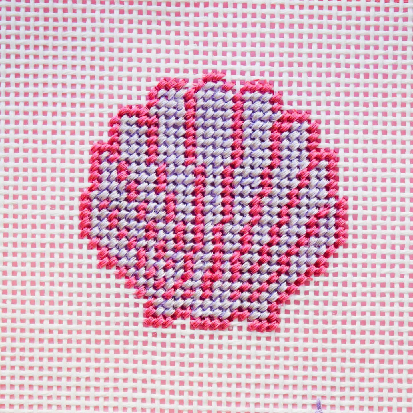 Glitter Seashell Hand Painted Needlepoint Canvas