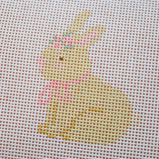 Floral Bunny Hand Painted Needlepoint Canvas