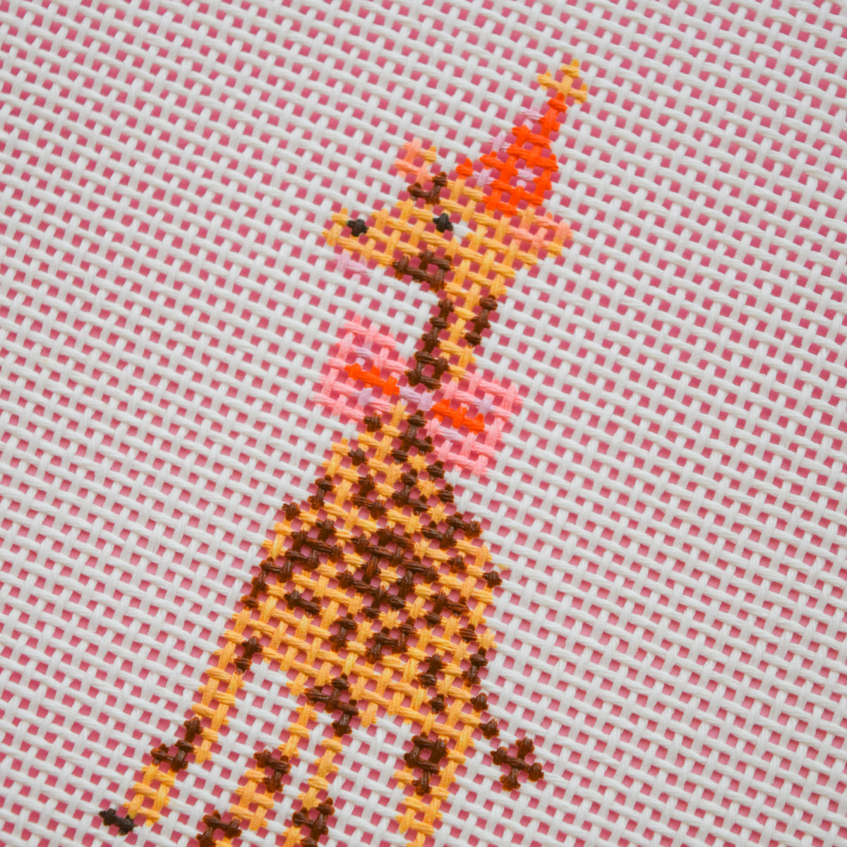 Party Giraffe needlepoint canvas from La Fête Needlepoint’s Party Animals collection