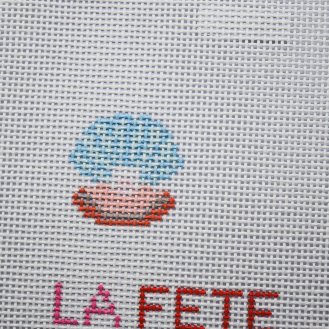 Glitter Oyster Shell with Pearl Hand Painted Needlepoint Canvas