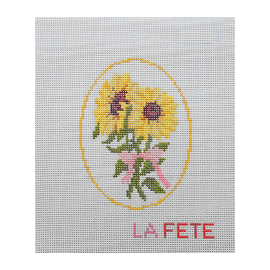 3rd Year Anniversary Sunflower Flower Series  Hand Painted Needlepoint Canvas