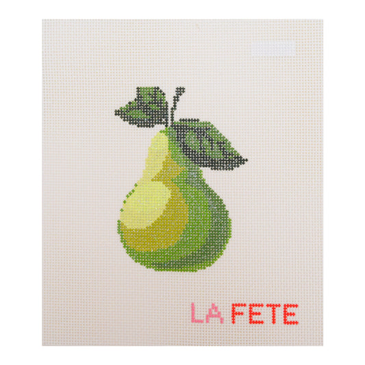 Fruit Gems Pear Hand Painted Needlepoint Canvas