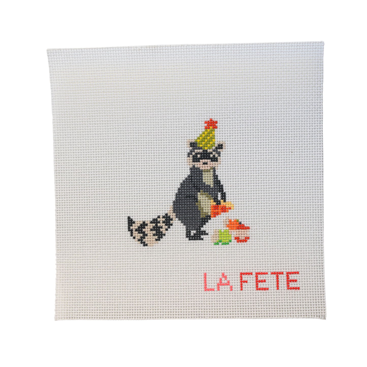 Party Animals - Birthday Bandit Hand Painted Needlepoint Canvas