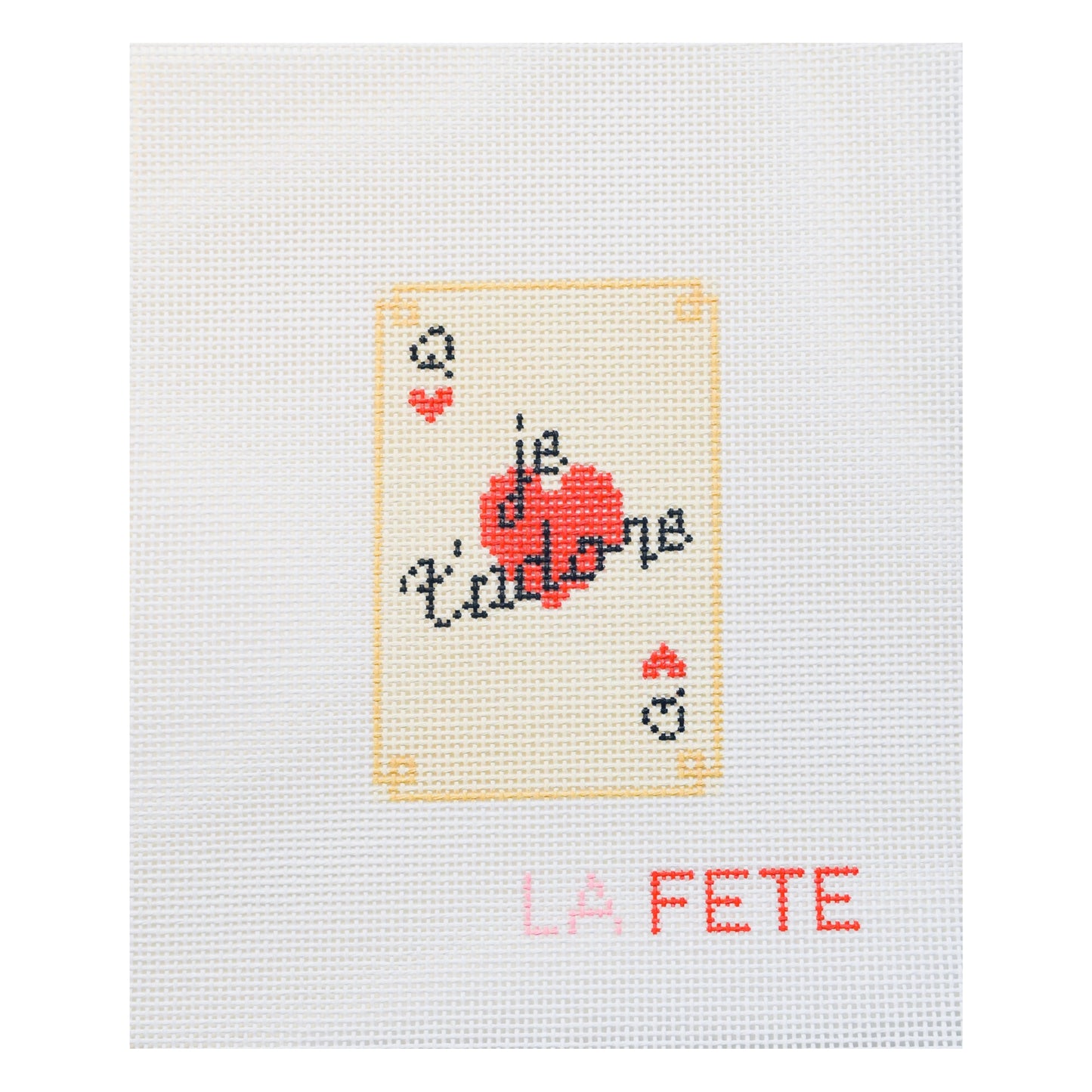 Le T'adore Card Hand Painted Needlepoint Canvas - Valentine's Day Collection