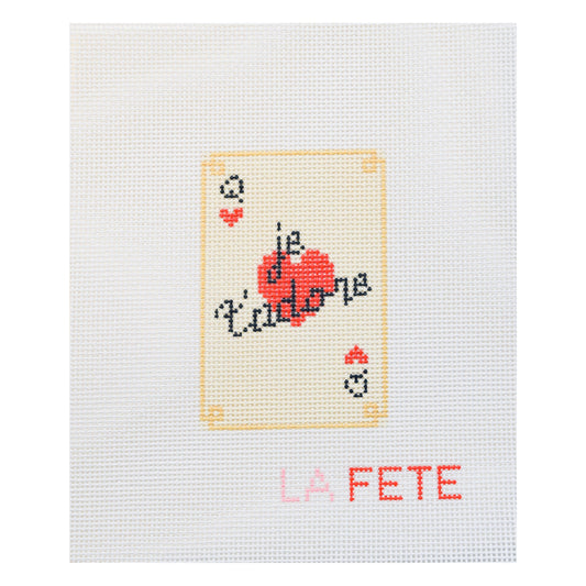 Le T'adore Card Hand Painted Needlepoint Canvas - Valentine's Day Collection