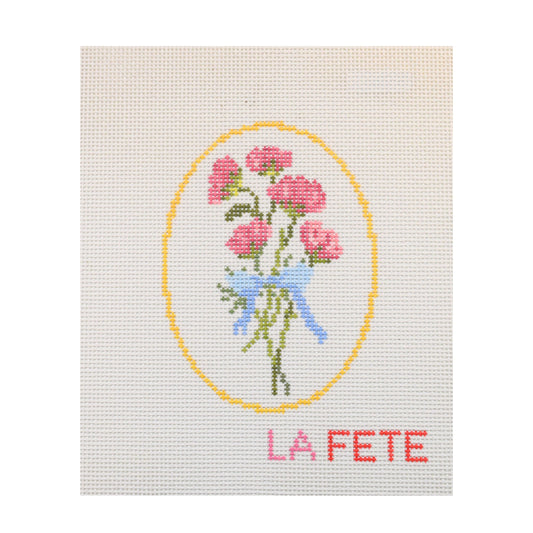 Geraniums Hand Painted Needlepoint Canvas