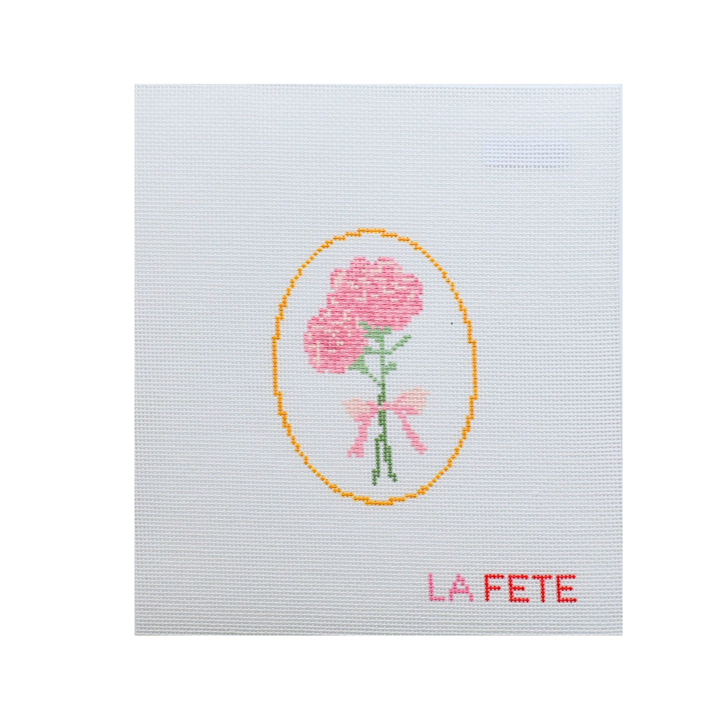 1st Year Anniversary Carnations Flower Series  Hand Painted Needlepoint Canvas