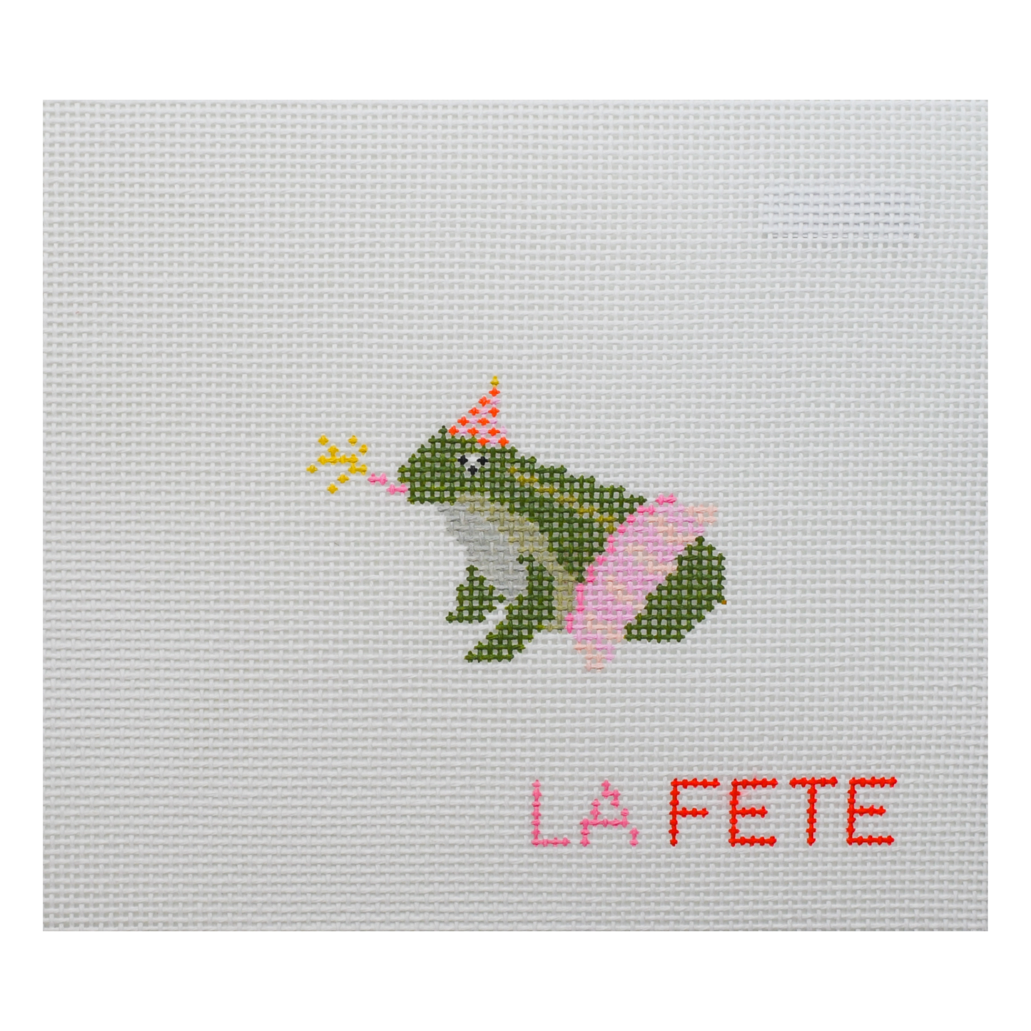 Party Animals - Frog Hand Painted Needlepoint Canvas