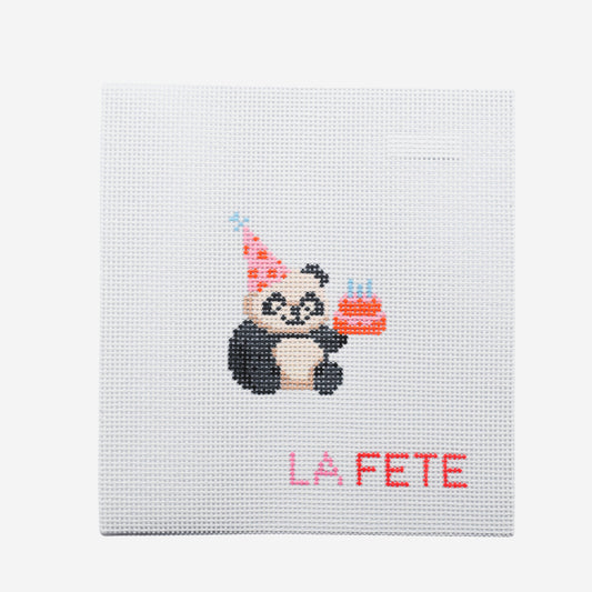 Party Animals - Panda Hand Painted Needlepoint Canvas
