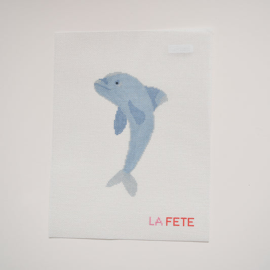 Dolphin Hand Painted Needlepoint Canvas
