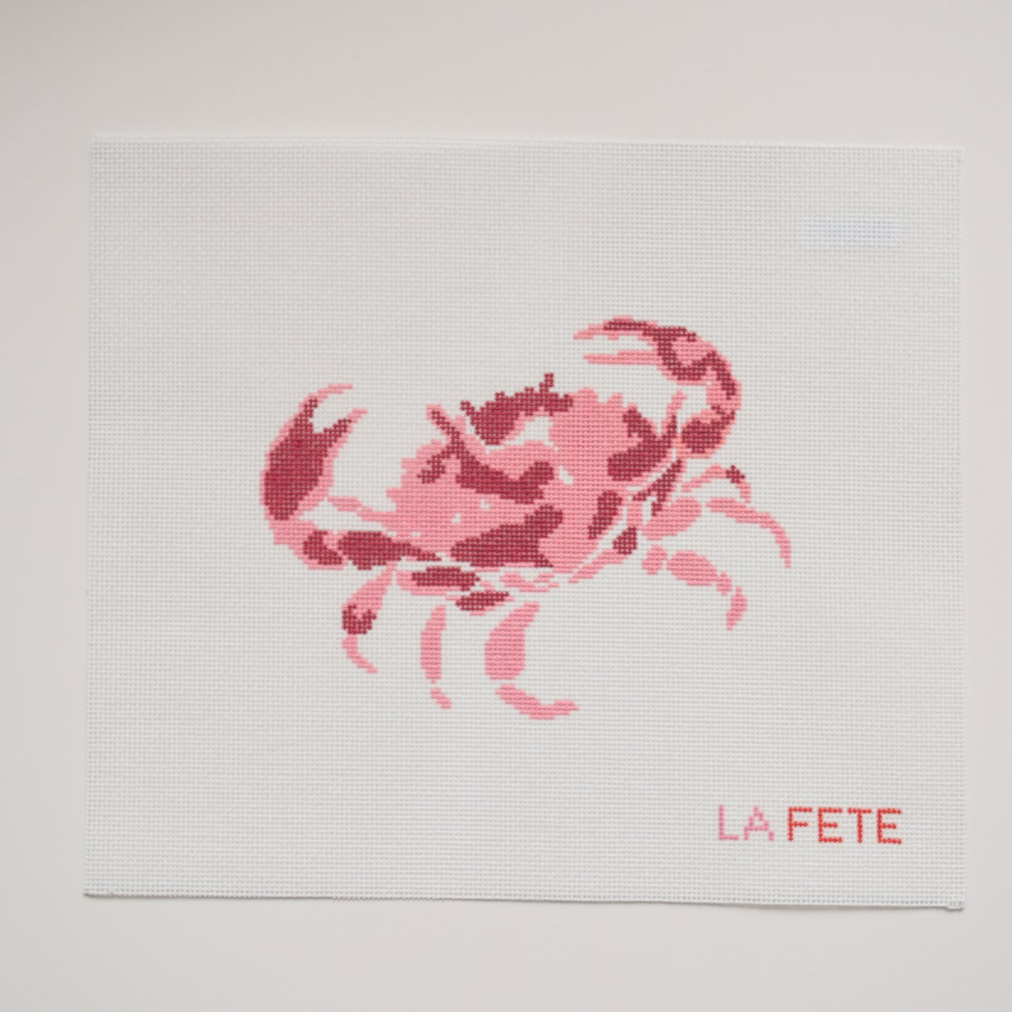 Pink Crab Hand Painted Needlepoint Canvas