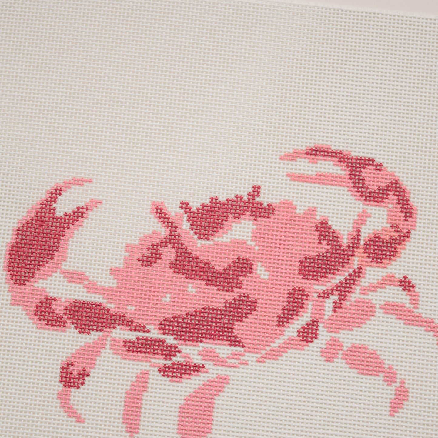 Pink Crab Hand Painted Needlepoint Canvas