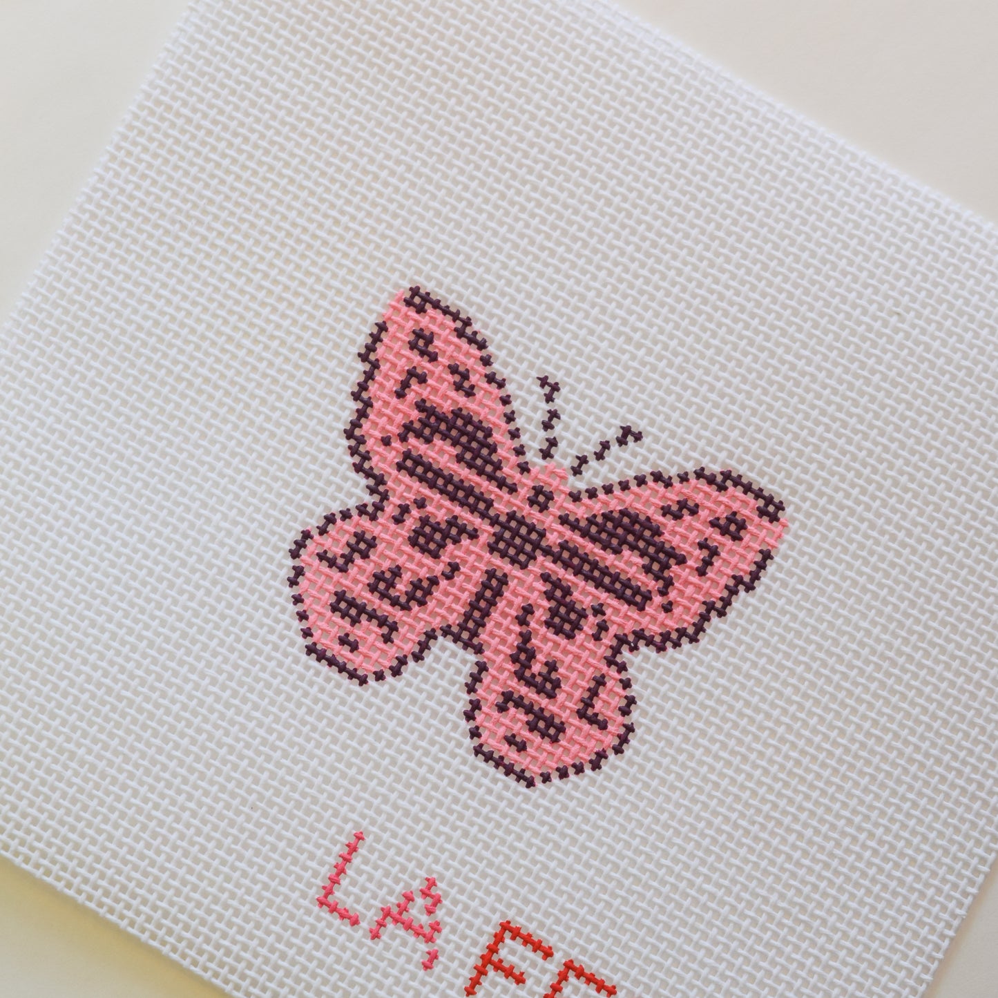 Mini Butterfly Hand Painted Needlepoint Canvas