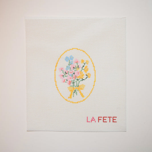 Spring Floral Cameo Hand Painted Needlepoint Canvas