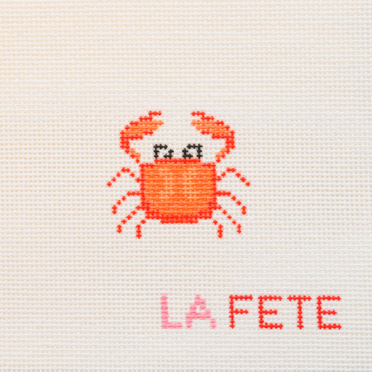 Mini Crab Hand Painted Needlepoint Canvas