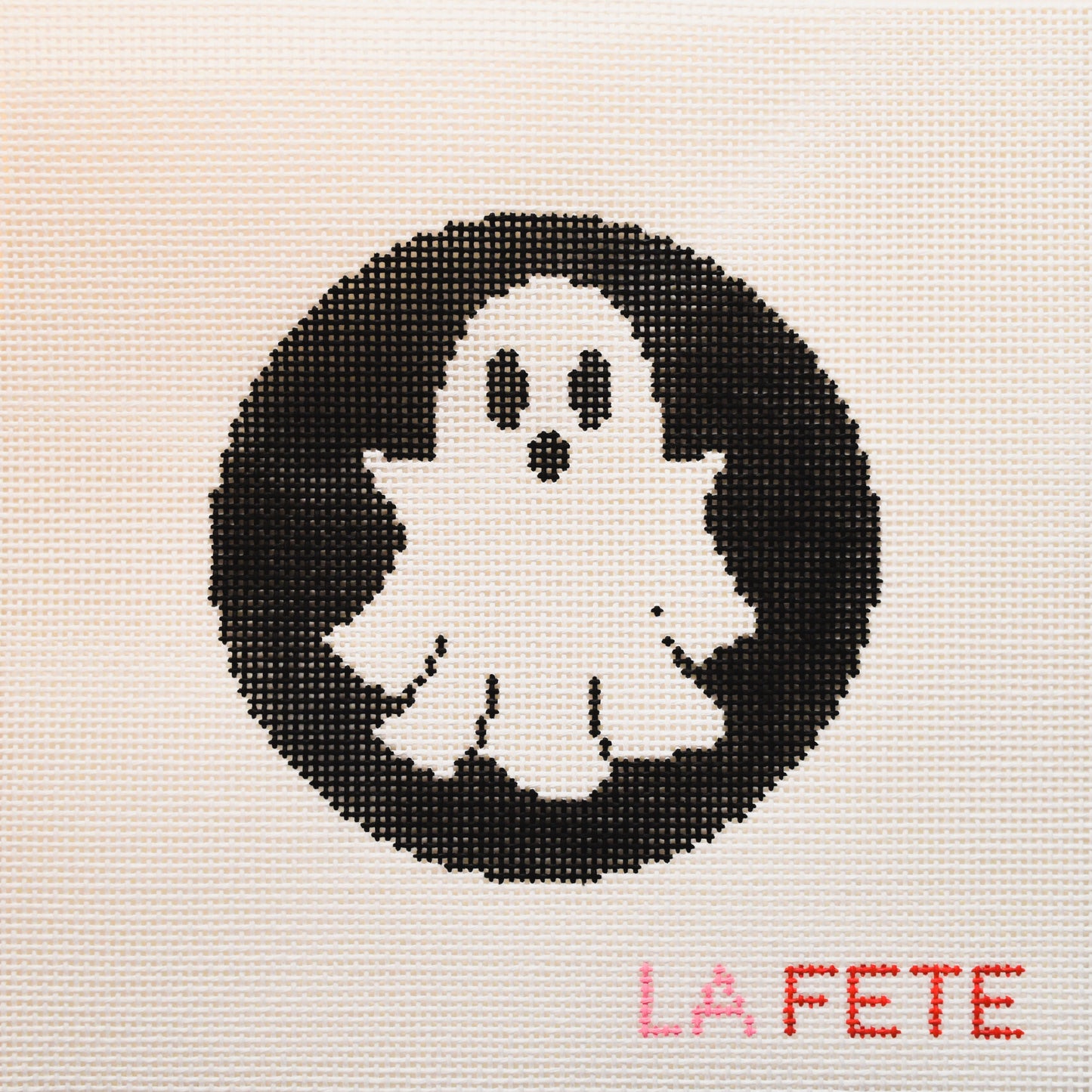 Ghost Halloween Round Hand Painted Needlepoint Canvas