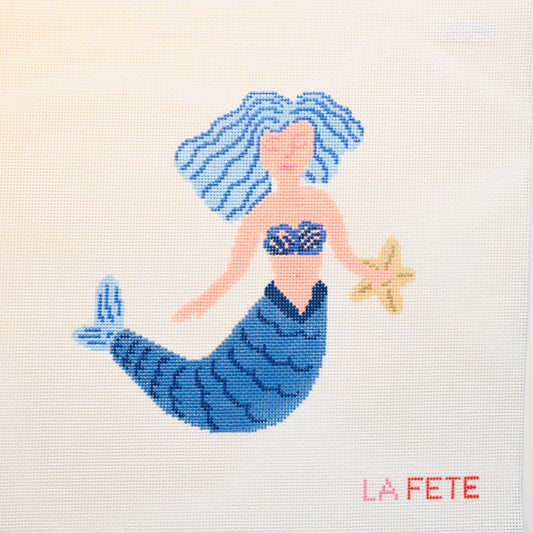 Mermaid Hand Painted Needlepoint Canvas