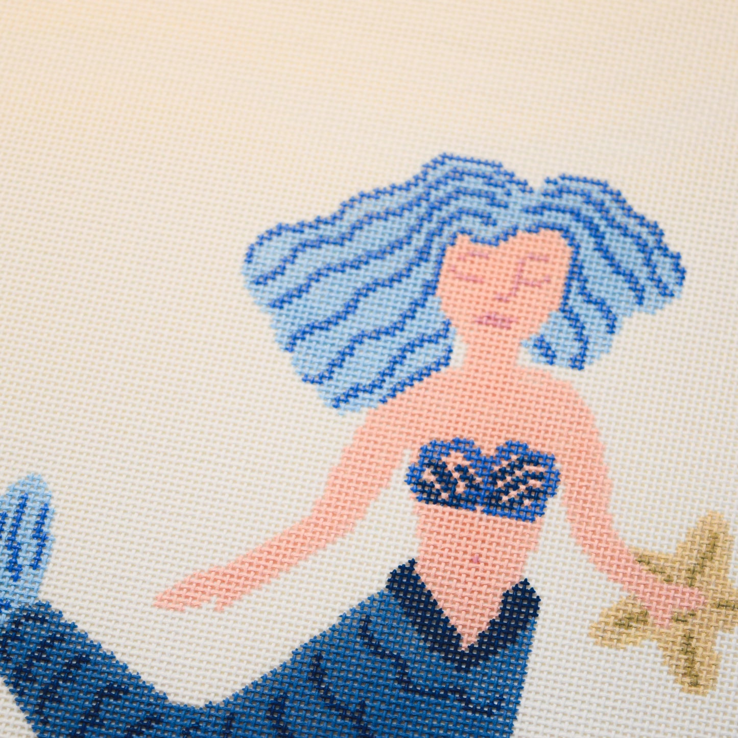 Mermaid Hand Painted Needlepoint Canvas