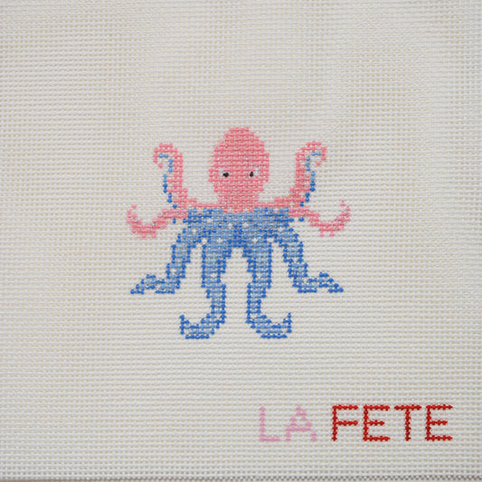 Glitter Octopus Hand Painted Needlepoint Canvas