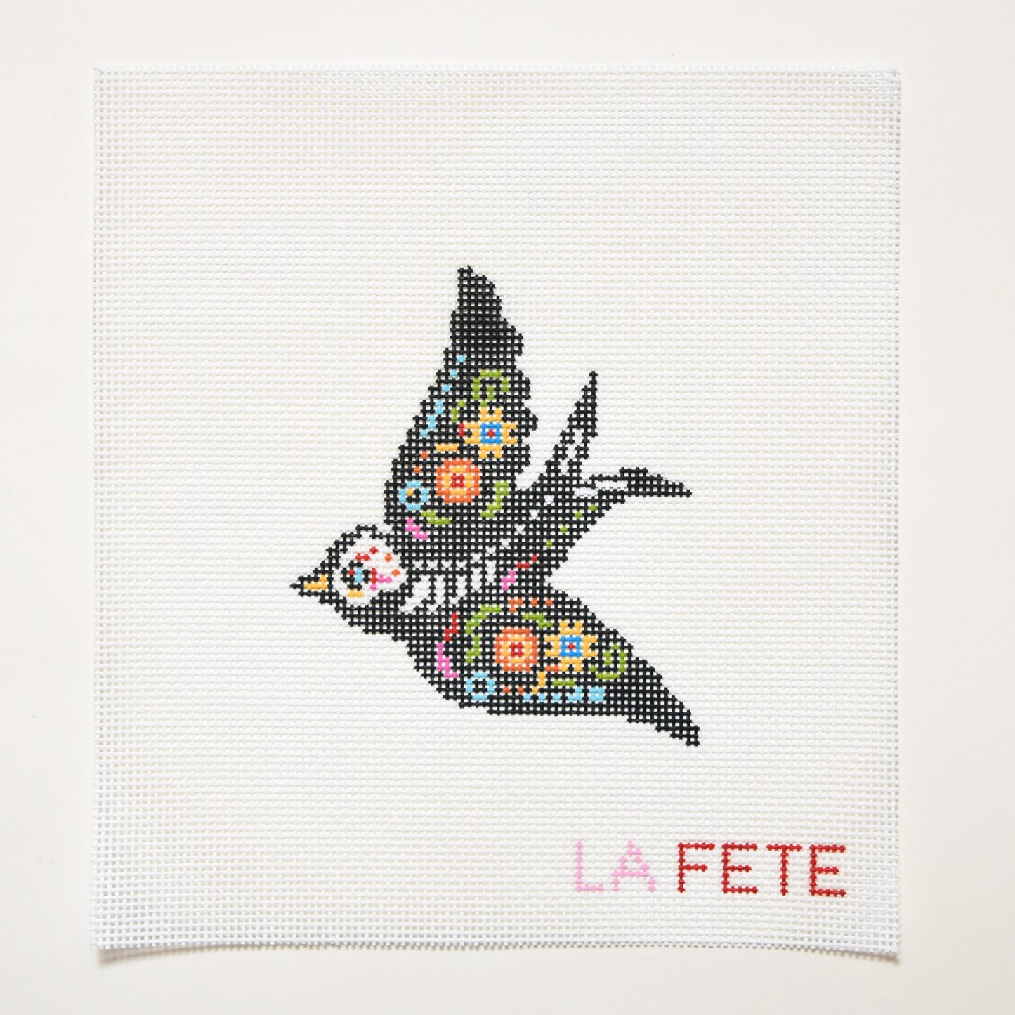 'Día de los Muertos' Bird Hand Painted Needlepoint Canvas