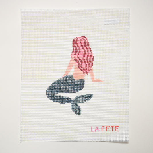 Smaller Mermaid Hand Painted Needlepoint Canvas