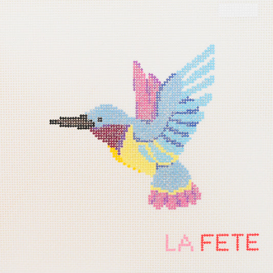 Glitter Hummingbird Hand Painted Needlepoint Canvas