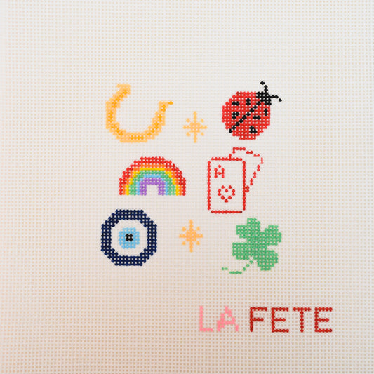 'Pretty Lucky' Hand Painted Needlepoint Canvas