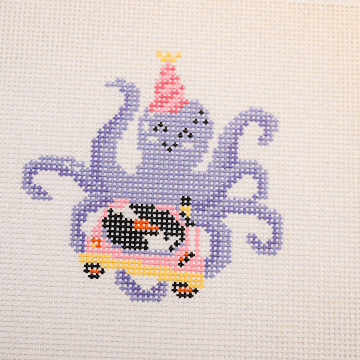 Party Animals - DJ Octopus Hand Painted Needlepoint Canvas