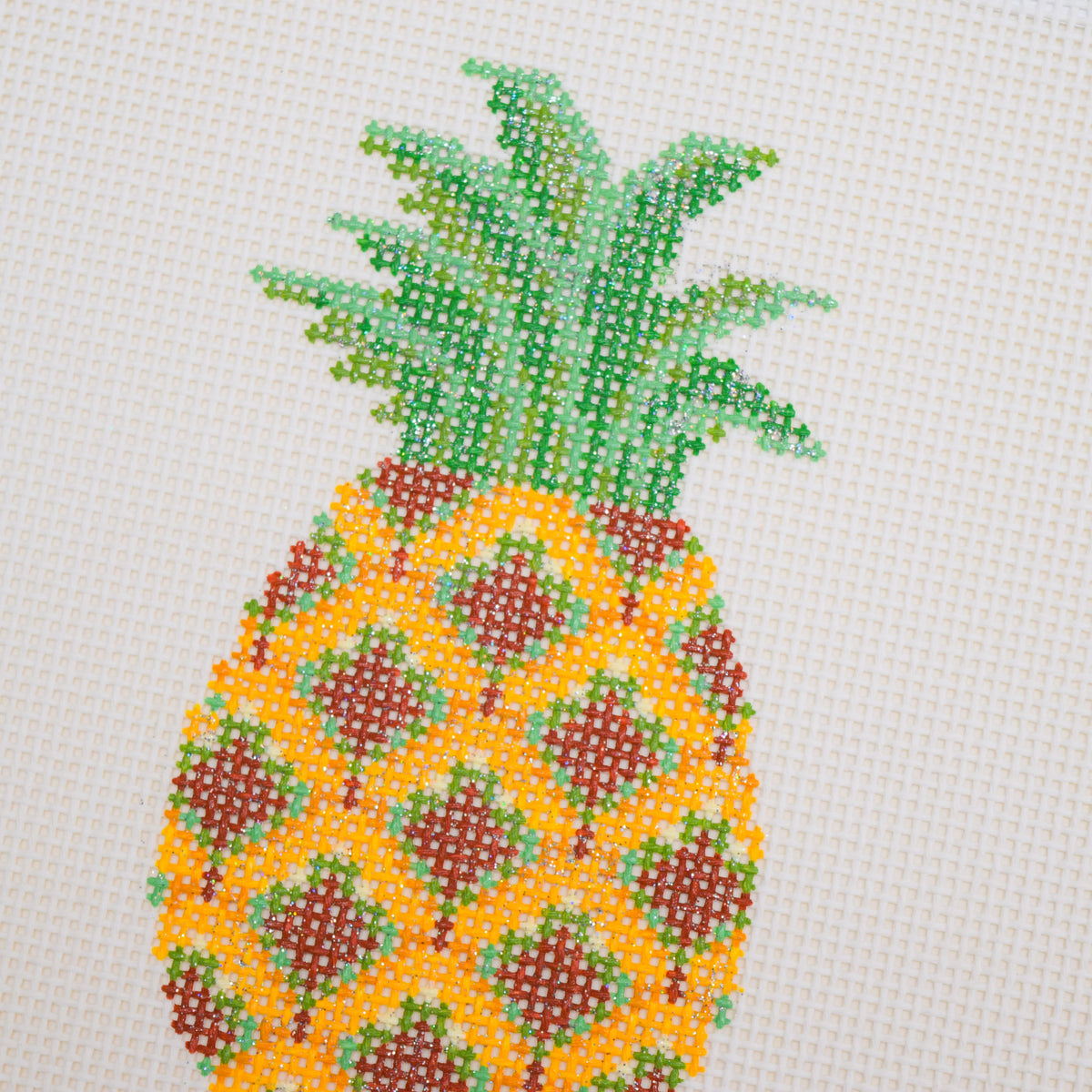 Fruit Gems Pineapple Hand Painted Needlepoint Canvas
