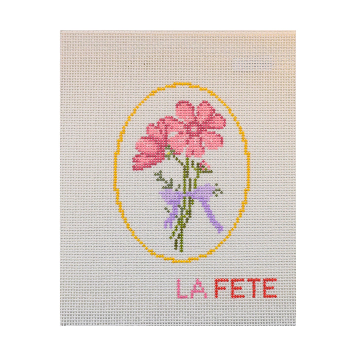 October Birthday Cosmos Hand Painted Needlepoint Canvas