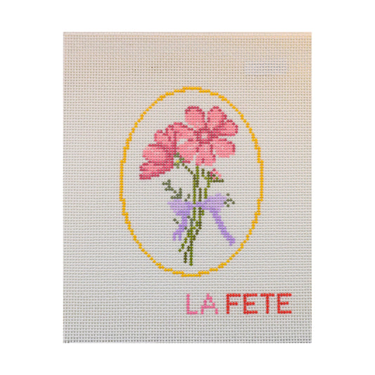 October Birthday Cosmos Hand Painted Needlepoint Canvas