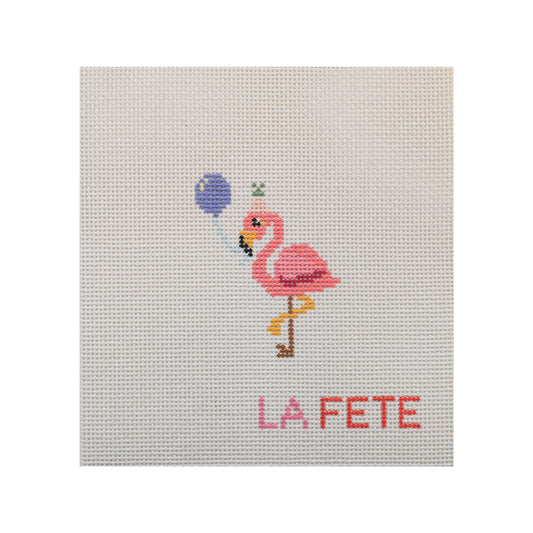 Party Animals - Flamingo Hand Painted Needlepoint Canvas