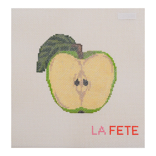 Fruit Gems Green Apple Hand Painted Needlepoint Canvas