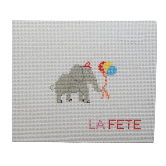 Party Animals - Elephant Hand Painted Needlepoint Canvas